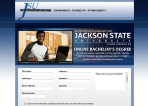 Jackson State University Landing Page