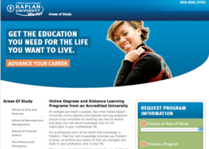 Kaplan University Landing Page