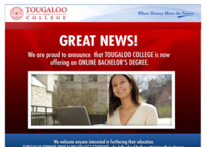 Tougaloo College Landing Page